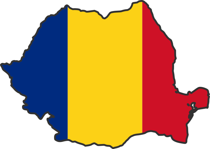 Romania - drapel plus harta